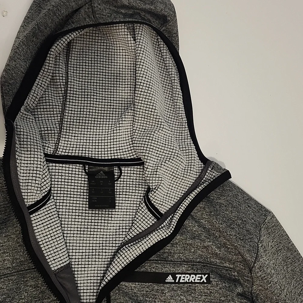 Adidas Grey and White Checkered Jacket